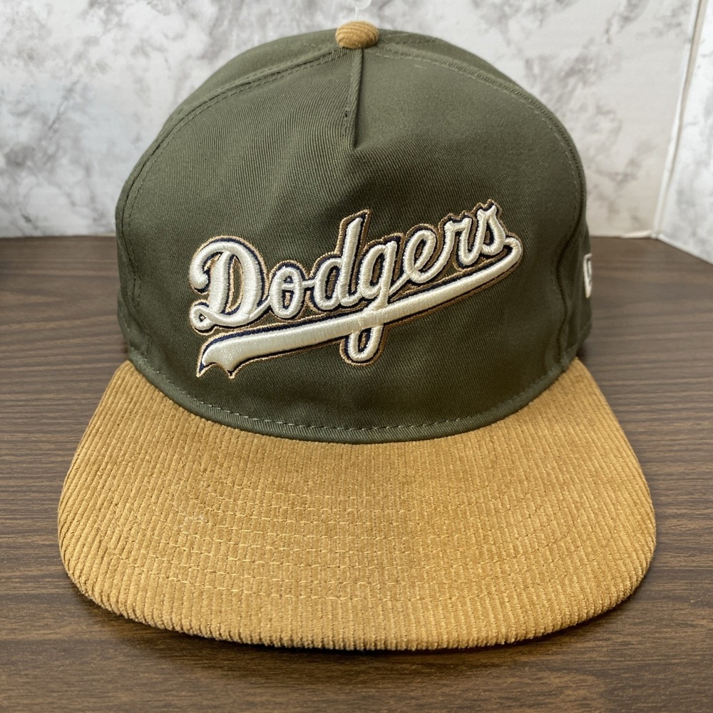 New Era Green & Tan Los Angeles Dodgers Corduroy Bill The Golfer SnapBack Hat